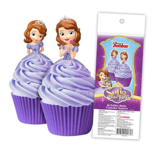 Edible Wafer Paper Cupcake Decorations - Sofia The First - Click Image to Close